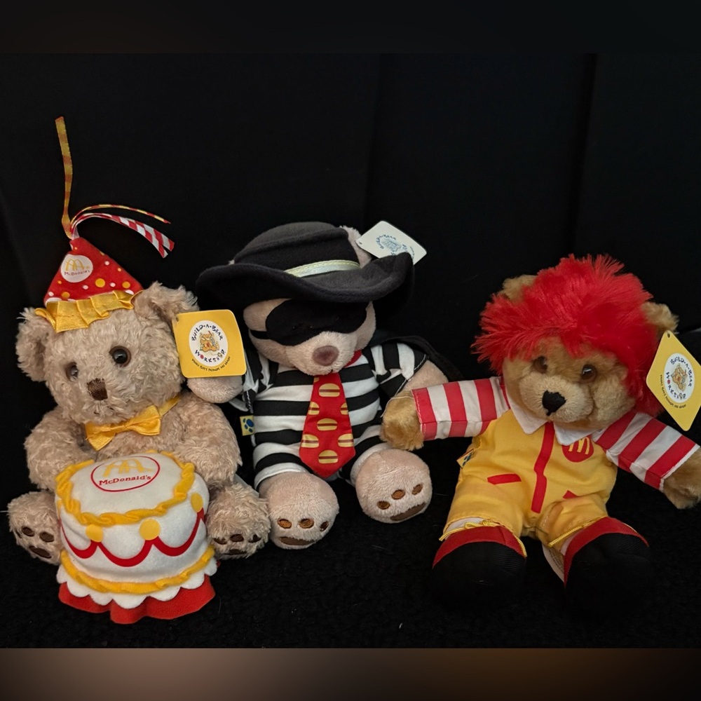 McDonald's Plush Toy Trio - Red, Yellow, Black